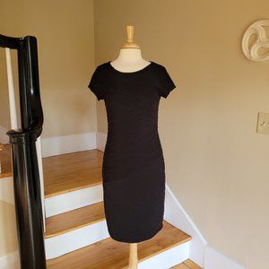 Tribal Stretchy Black Midi Bodycon Party Dress.. Size M
